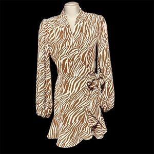 Miami Zebra Pattern Long Sleeve Dress